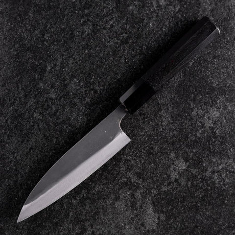 Sabaki White Steel #2 Kurouchi Buffalo Ebony Handle 140mm (5.5”)-[Musashi]-[Japanese-Kitchen-Knives]