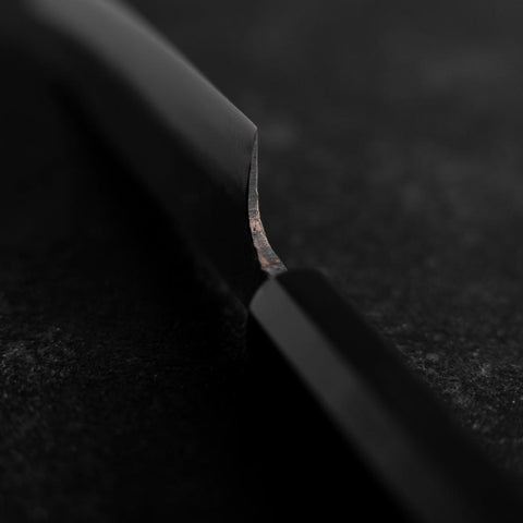 Sabaki White Steel #2 Kurouchi Buffalo Ebony Handle 140mm-[Musashi]-[Japanese-Kitchen-Knives]