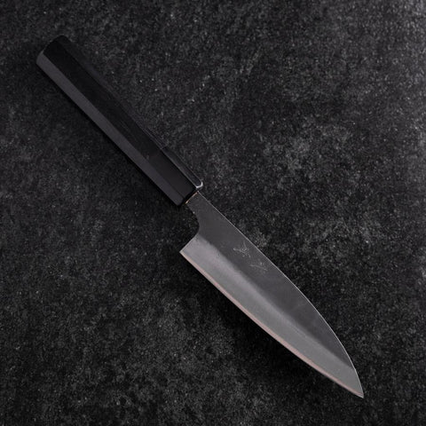 Sabaki White Steel #2 Kurouchi Buffalo Ebony Handle 140mm-[Musashi]-[Japanese-Kitchen-Knives]