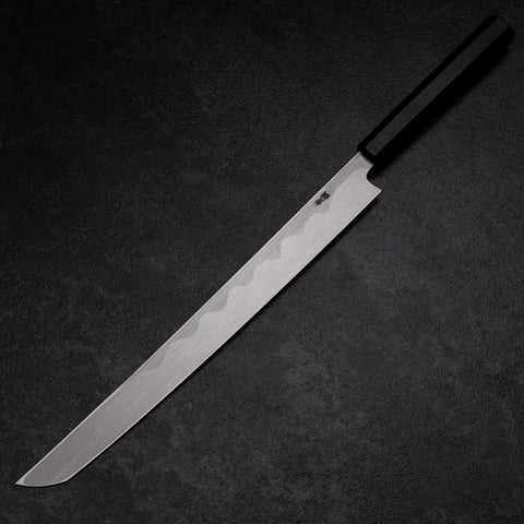 Sakimaru Takohiki Blue Steel #2 Kasumi Buffalo Ebony Handle 300mm (11.8”)-[Musashi]-[Japanese-Kitchen-Knives]