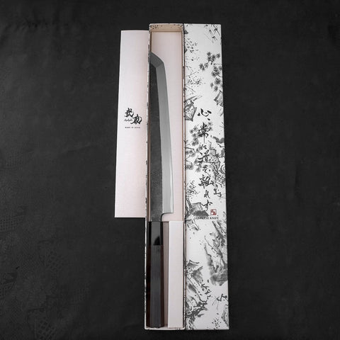 Sakimaru Takohiki Blue Steel #2 Kurouchi Buffalo Wenge Handle 270mm (10.6”)-[Musashi]-[Japanese-Kitchen-Knives]