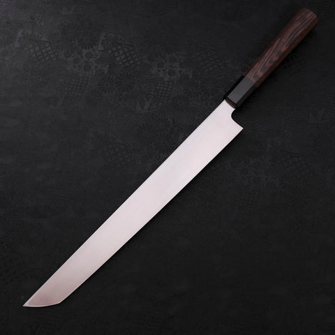 Sakimaru Takohiki Blue Steel #2 Kurouchi Buffalo Wenge Handle 300mm (11.8”)-[Musashi]-[Japanese-Kitchen-Knives]