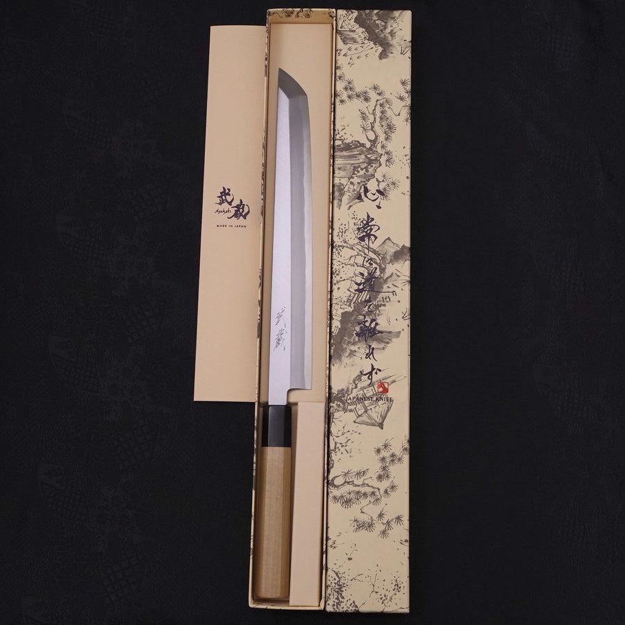 Sakimaru Takohiki Blue Steel #2 Kasumi Buffalo Magnolia Handle 270mm-[Musashi]-[Japanese-Kitchen-Knives]