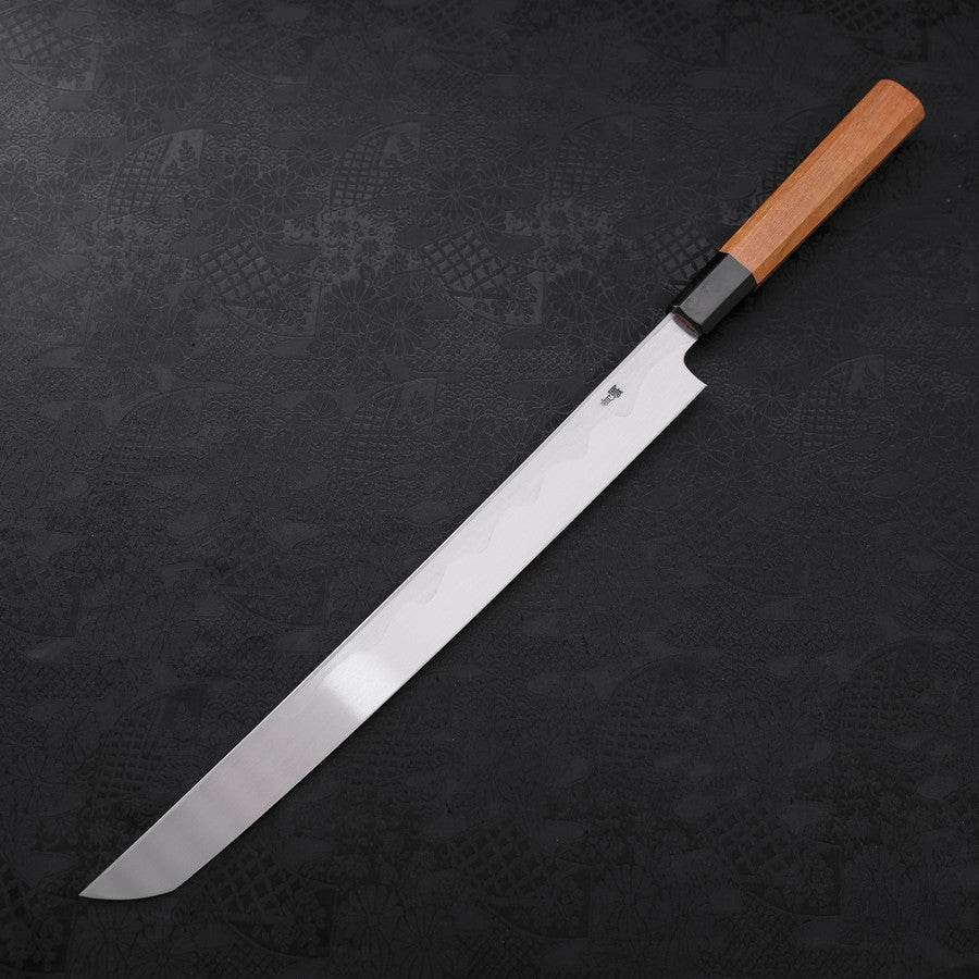 先丸蛸引 青紙2号 黒打 水牛ウェンジ柄 330mm – MUSASHI