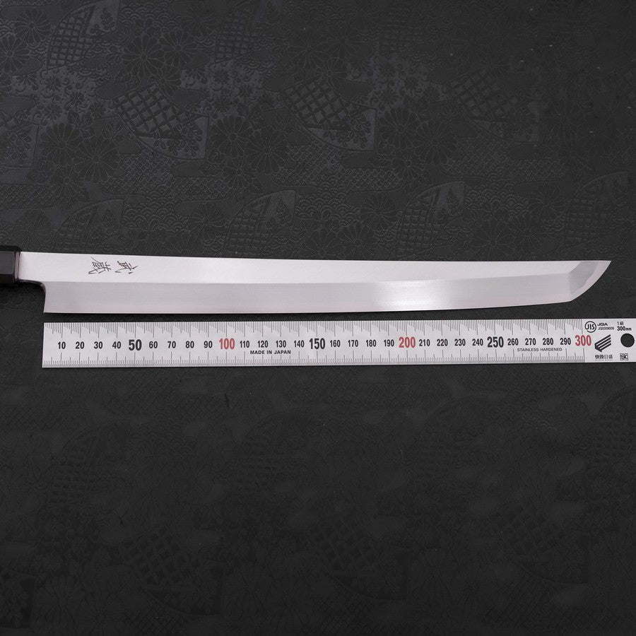 先丸蛸引 青紙2号 黒打 水牛ウェンジ柄 330mm – MUSASHI