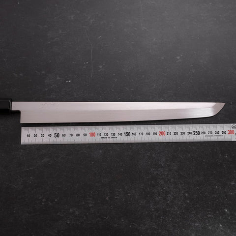 Sakimaru Takohiki White Steel #2 Honyaki Buffalo Ebony Handle 300mm (11.8”)-[Musashi]-[Japanese-Kitchen-Knives]
