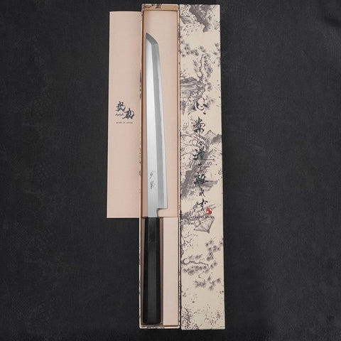 Sakimaru Takohiki White Steel #2 Kasumi Buffalo Ebony Handle 270mm (10.6”)-[Musashi]-[Japanese-Kitchen-Knives]