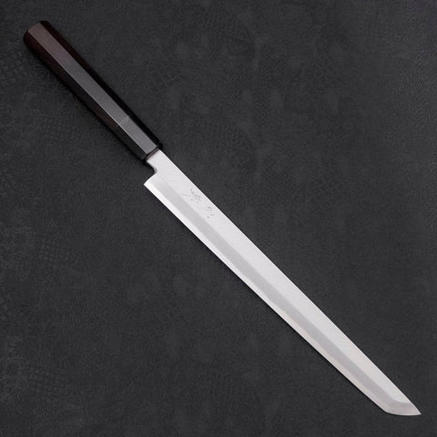 Sakimaru Takohiki White Steel #2 Kasumi Buffalo Ebony Handle 270mm (10.6”)-[Musashi]-[Japanese-Kitchen-Knives]