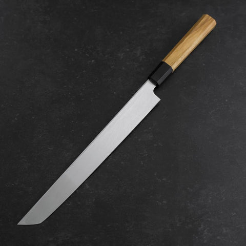 Sakimaru Takohiki White Steel #2 Kasumi Buffalo Teak Handle 270mm (10.6”)-[Musashi]-[Japanese-Kitchen-Knives]