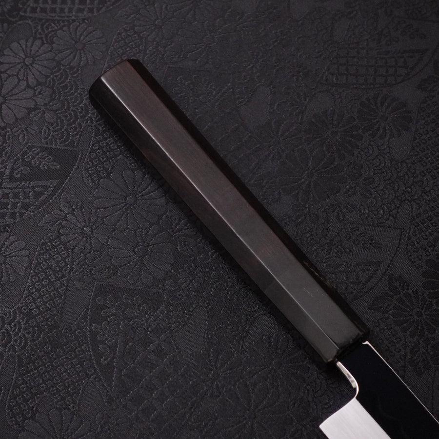 先丸蛸引 白二水本焼 月富士 鏡面 黒檀水牛柄 270mm – MUSASHI