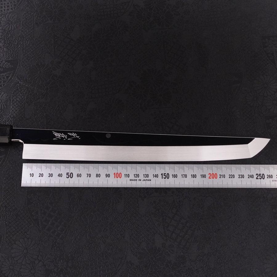 先丸蛸引 白二水本焼 月富士 鏡面 黒檀水牛柄 270mm – MUSASHI