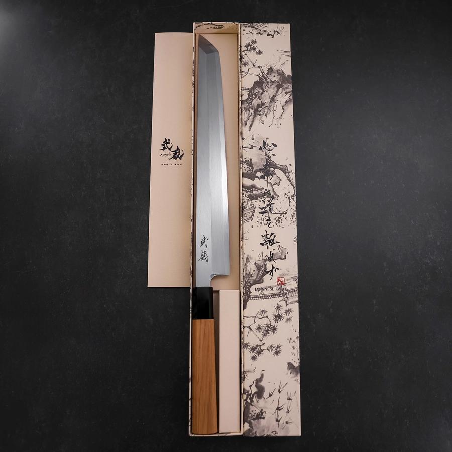 先丸蛸引 青紙2号 黒打 水牛ウェンジ柄 330mm – MUSASHI