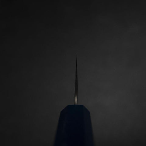 Santoku 440C Nashiji Damascus Blue Urushi Handle 165mm-[Musashi]-[Japanese-Kitchen-Knives]