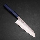 Santoku 440C Nashiji Damascus Blue Urushi Handle 165mm-[Musashi]-[Japanese-Kitchen-Knives]