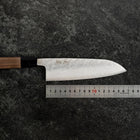 Santoku 440C Nashiji Damascus Buffalo Walnut Handle 165mm (6.5”)-[Musashi]-[Japanese-Kitchen-Knives]