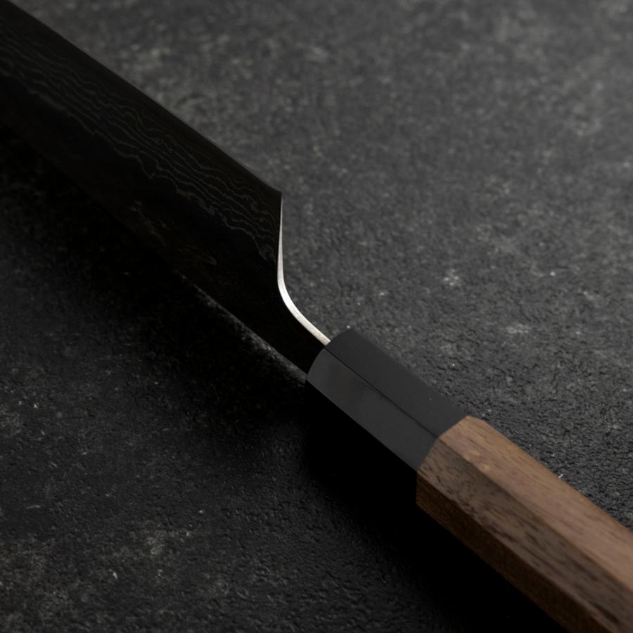 Santoku 440C Nashiji Damascus Buffalo Walnut Handle 165mm (6.5