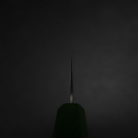 Santoku 440C Nashiji Damascus Green Urushi Handle 165mm-[Musashi]-[Japanese-Kitchen-Knives]