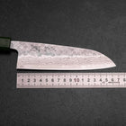 Santoku 440C Nashiji Damascus Green Urushi Handle 165mm-[Musashi]-[Japanese-Kitchen-Knives]