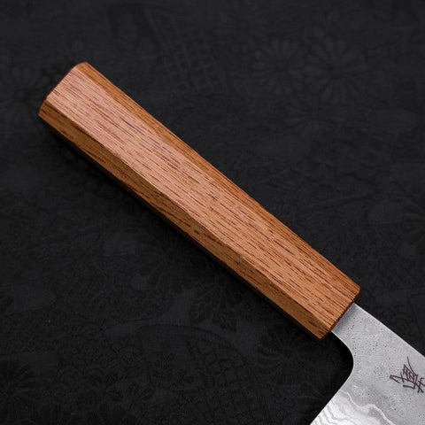 Santoku 440C Nashiji Damascus Oak Handle 165mm (6.5”)-[Musashi]-[Japanese-Kitchen-Knives]