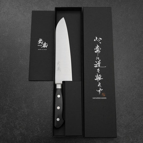 Santoku 440C Polished Western Handle 180mm (7”)-[Musashi]-[Japanese-Kitchen-Knives]
