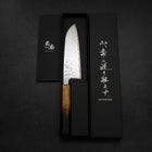 Santoku AUS-10 Mirror Tsuchime Damascus Yaki Urushi Handle 165mm (6.5”)-[Musashi]-[Japanese-Kitchen-Knives]