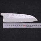 Santoku AUS-10 Nashiji Damascus Dark Blue Urushi Handle 165mm (6.5”)-[Musashi]-[Japanese-Kitchen-Knives]