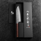 Santoku AUS-10 Nashiji Damascus Wenge Handle 165mm-[Musashi]-[Japanese-Kitchen-Knives]