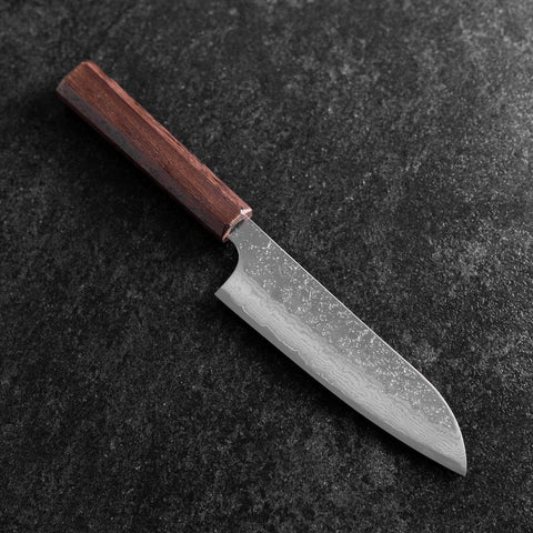Santoku AUS-10 Nashiji Damascus Wenge Handle 165mm-[Musashi]-[Japanese-Kitchen-Knives]