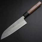 Santoku AUS-10 Nawame Damascus Buffalo Walnut Handle 165mm-[Musashi]-[Japanese-Kitchen-Knives]