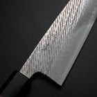 Santoku AUS-10 Nawame Damascus Buffalo Walnut Handle 165mm-[Musashi]-[Japanese-Kitchen-Knives]