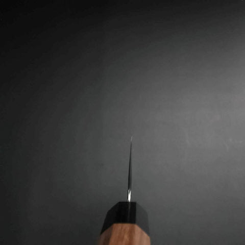 Santoku AUS-10 Nawame Damascus Buffalo Walnut Handle 165mm-[Musashi]-[Japanese-Kitchen-Knives]