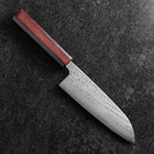 Santoku AUS-10 Nawame Damascus Purple Urushi Handle 165mm-[Musashi]-[Japanese-Kitchen-Knives]