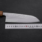 Santoku AUS-10 Nawame Damascus Yaki Urushi Handle 165mm-[Musashi]-[Japanese-Kitchen-Knives]