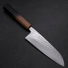 Santoku AUS-10 Nawame Damascus Yaki Urushi Handle 165mm-[Musashi]-[Japanese-Kitchen-Knives]