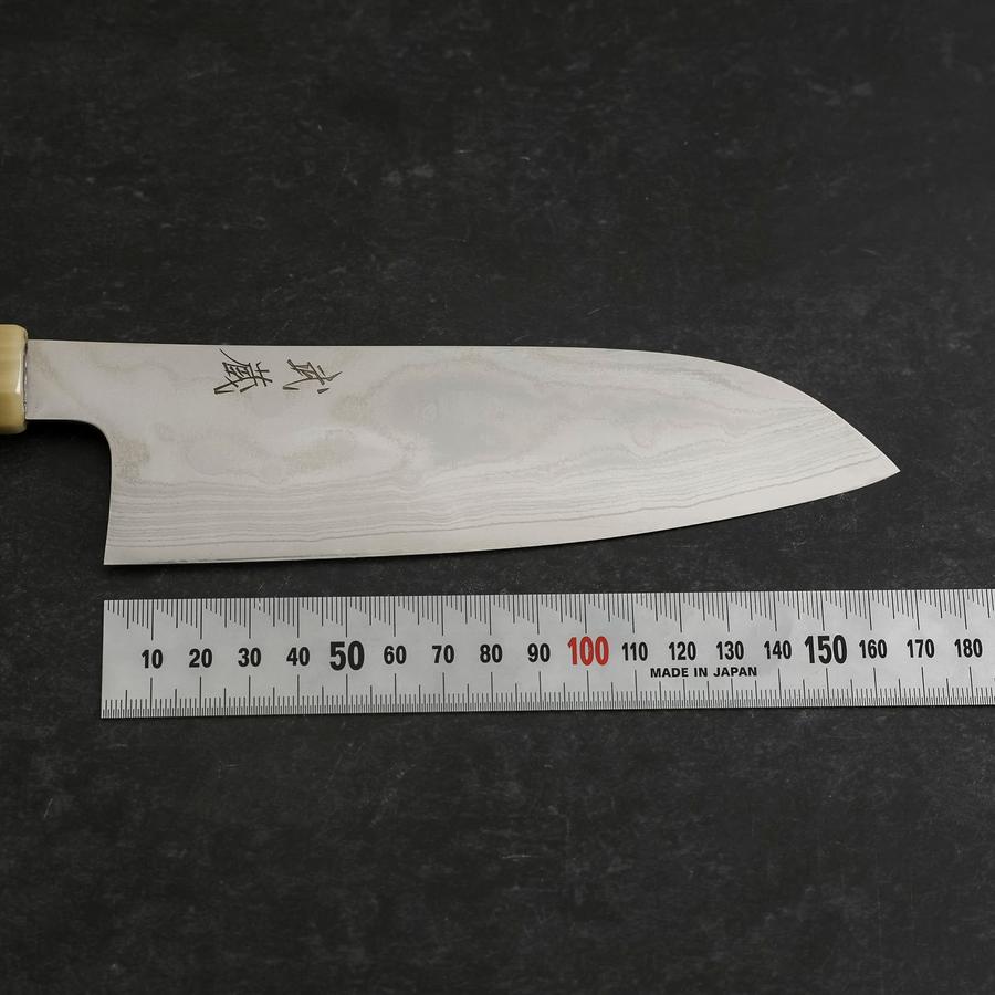 三徳 AUS-10 ニッケルダマスカス 水牛ターコイズ柄 170mm – MUSASHI