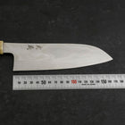 Santoku AUS-10 Nickel Damascus Buffalo Turquoise Handle 170mm (6.7”)-[Musashi]-[Japanese-Kitchen-Knives]