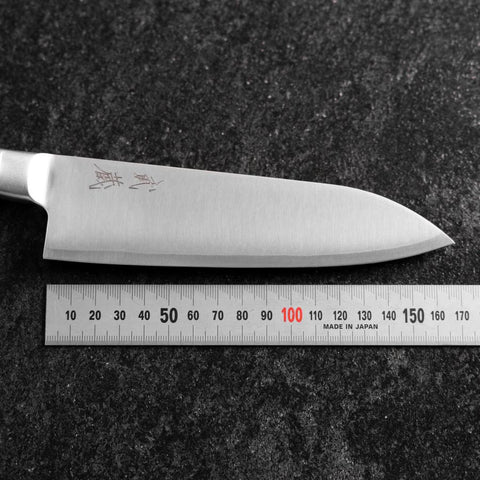 Santoku AUS-10 Polished All-Stainless Handle 165mm-[Musashi]-[Japanese-Kitchen-Knives]