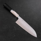 Santoku AUS-10 Polished Ocean Black White Handle 165mm (6.5”)-[Musashi]-[Japanese-Kitchen-Knives]