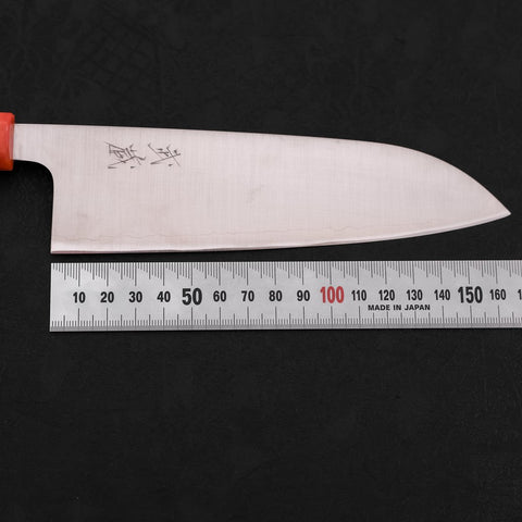 Santoku AUS-10 Polished Ocean Orange & Black Handle 165mm (6.5”)-[Musashi]-[Japanese-Kitchen-Knives]