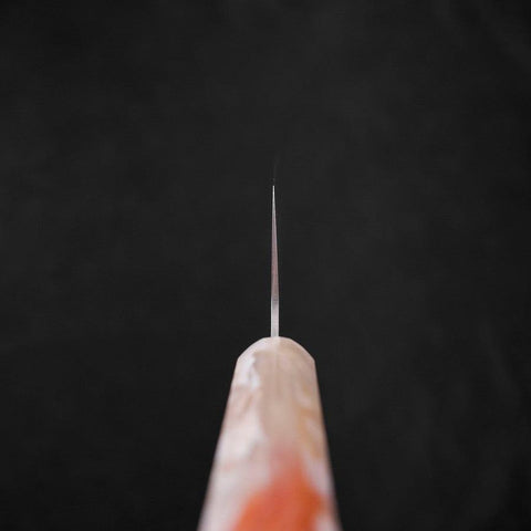 Santoku AUS-10 Polished Ocean Orange & White Handle 165mm-[Musashi]-[Japanese-Kitchen-Knives]