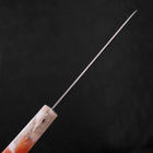 Santoku AUS-10 Polished Ocean Orange & White Handle 165mm-[Musashi]-[Japanese-Kitchen-Knives]