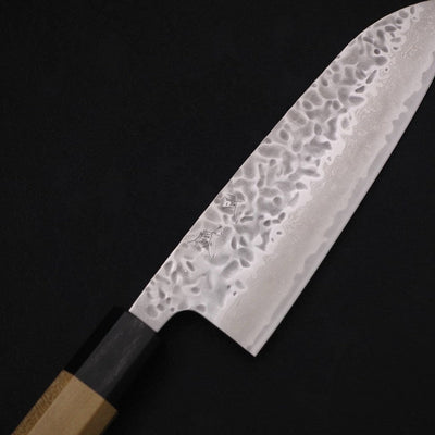 Santoku AUS-10 Tsuchime Damascus Buffalo Magnolia Handle 165mm-AUS-10-Damascus-Japanese Handle-[Musashi]-[Japanese-Kitchen-Knives]