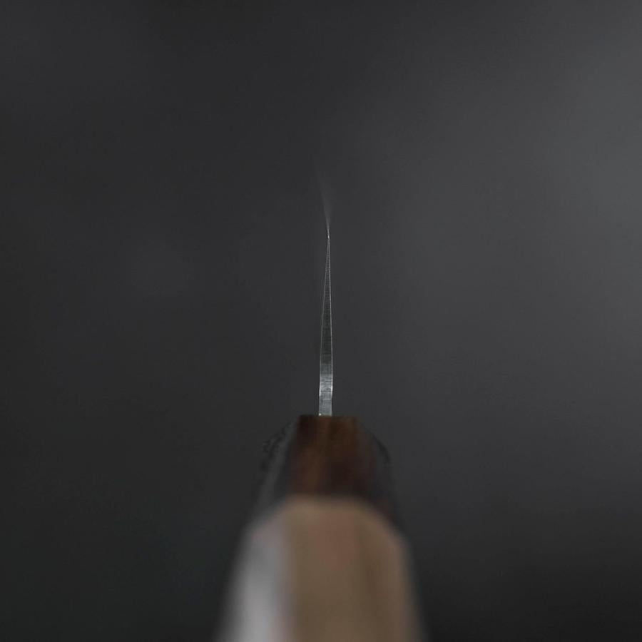 Santoku AUS-10 Tsuchime Damascus Shitan Walnut Handle 180mm-[Musashi]-[Japanese-Kitchen-Knives]