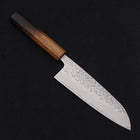Santoku AUS-10 Tsuchime Damascus Yaki Urushi Handle 165mm (6.5”)-[Musashi]-[Japanese-Kitchen-Knives]