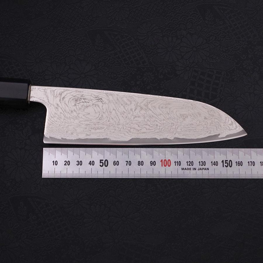 Santoku AUS-10 Wave Nickel Damascus Buffalo Magnolia Handle 165mm-AUS-10-Damascus-Japanese Handle-[Musashi]-[Japanese-Kitchen-Knives]