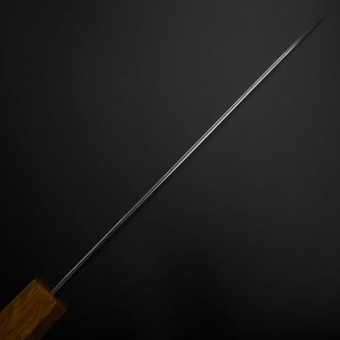 Santoku AUS-10 Wave Nickel Damascus Oak Handle 165mm (6.5”)-[Musashi]-[Japanese-Kitchen-Knives]