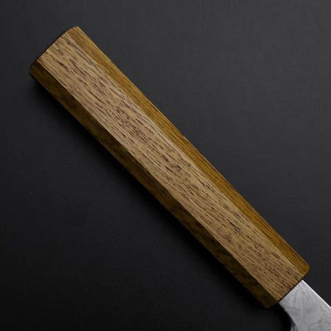 Santoku AUS-10 Wave Nickel Damascus Oak Handle 165mm (6.5”)-[Musashi]-[Japanese-Kitchen-Knives]