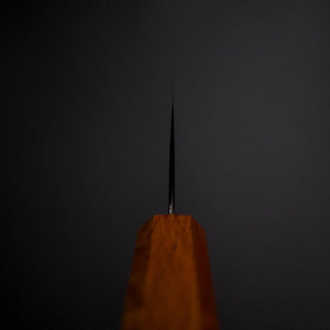 Santoku AUS-10 Wave Nickel Damascus Oak Handle 165mm-[Musashi]-[Japanese-Kitchen-Knives]