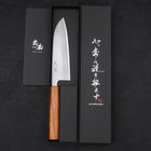 Santoku AUS-8 Polished Oak Handle 165mm (6.5”)-[Musashi]-[Japanese-Kitchen-Knives]