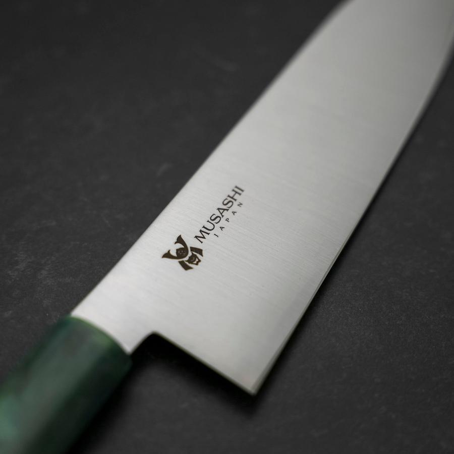 三徳 AUS-8 磨き 海洋緑柄 165mm – MUSASHI